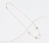 Diamonique Floating Clover Rose Clad Sterling Silver Pendant Necklace